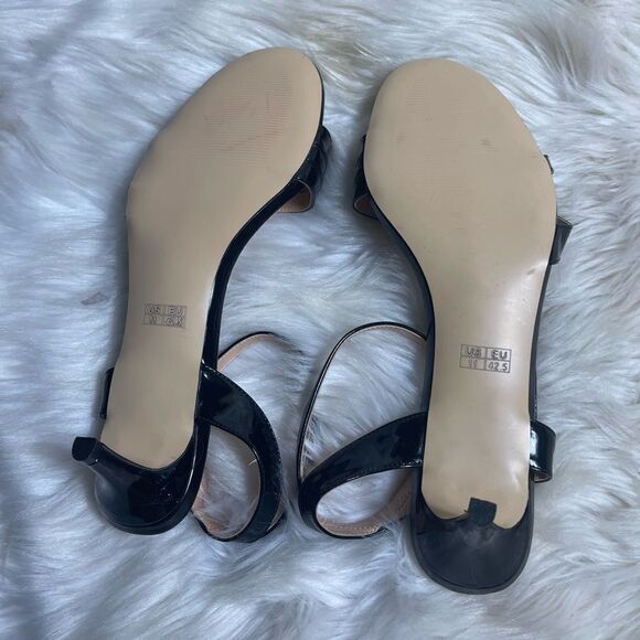 MODENCOCO Black Patent Dress Fashion Open Toe Ankle Strap Strappy Buckle SZ11 - Picture 10 of 12